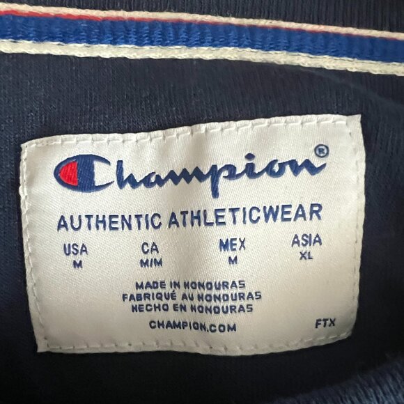 NWT Champion Women’s Crewneck Sweatshirt – Navy Blue Logo Pullover Size Medium - Picture 8 of 10